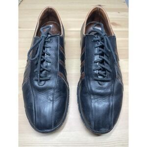 Allen Admonds Traveler Sz 9 Two Tones Black &Brown Oxford USA Made Lace Up
